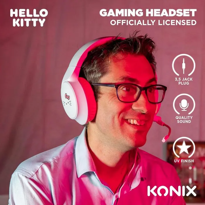 Auriculares con Micrófono KONIX KX HELLO KITTY GAMING HEADSET