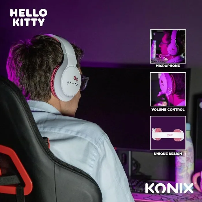 Auriculares con Micrófono KONIX KX HELLO KITTY GAMING HEADSET
