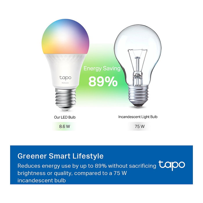 TP-Link Tapo L535E Bombilla Inteligente LED E27 Multicolor WiFi y Bluetooth Blanco 1055lm