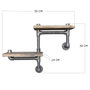 Hanah Home Estantería de Tubería Industrial Rústica de Madera de Abeto y Metal, Nogal y Negro, 55x30x14 cm