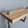 Hanah Home Estantería de Tubería Industrial Rústica de Madera de Abeto y Metal, Nogal y Negro, 55x30x14 cm