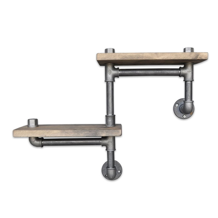 Hanah Home Estantería de Tubería Industrial Rústica de Madera de Abeto y Metal, Nogal y Negro, 55x30x14 cm Hanah Home Estantería de Tubería Industrial Rústica de Madera de Abeto y Metal, Nogal y Negro, 55x30x14 cm