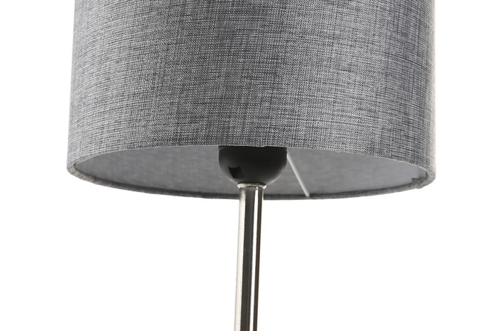 DKD Home Decor Lámpara de Sobremesa Poliester y Metal Gris y Plateado 20x20x55 cm
