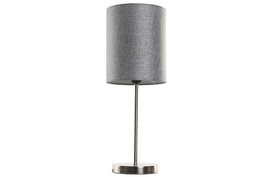 DKD Home Decor Lámpara de Sobremesa Poliester y Metal Gris y Plateado 20x20x55 cm