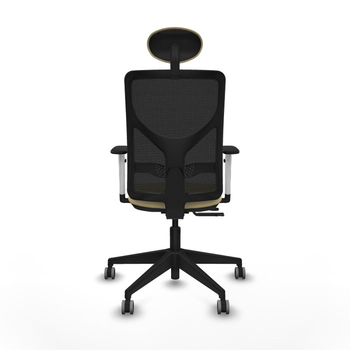 PIQUERAS Y CRESPO Silla de oficina Motilla con mecanismo Sincro/Traslack, Crema y Negro