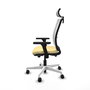 PIQUERAS Y CRESPO Silla de oficina Haches con mecanismo Sincro/Traslack, Crema y Blanco