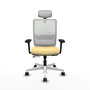 PIQUERAS Y CRESPO Silla de oficina Haches con mecanismo Sincro/Traslack, Crema y Blanco