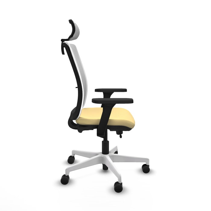 PIQUERAS Y CRESPO Silla de oficina Haches con mecanismo Sincro/Traslack, Crema y Blanco PIQUERAS Y CRESPO Silla de oficina Haches con mecanismo Sincro/Traslack, Crema y Blanco