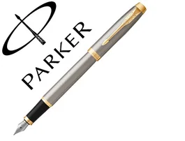 Parker Pluma IM Metal Cepillado GT - Sofisticado y de Notable Diseño, Plumín de Acero Inoxidable