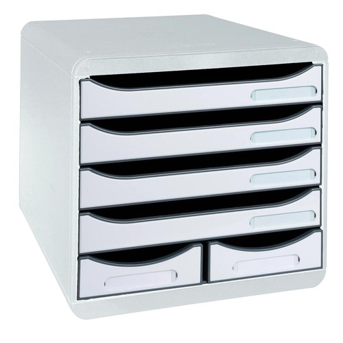 EXACOMPTA Módulo Office 6 Cajones Big Box Maxi Gris Claro EXACOMPTA Módulo Office 6 Cajones Big Box Maxi Gris Claro