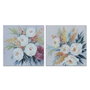 DKD Home Decor Cuadro Lienzo MDF Flores Surtido de 2 Unidades 80x80 cm
