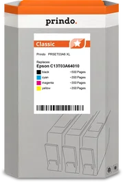 Prindo Multipack de Tintas Classic XL Negro, Cian, Magenta y Amarillo