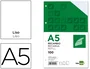 Liderpapel Recambio de papel A5 100 hojas 100g liso doble margen 6 taladros