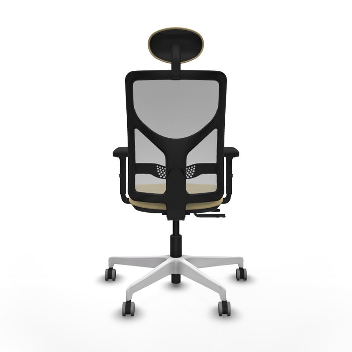 PIQUERAS Y CRESPO Silla de oficina Motilla con mecanismo Sincro/Traslack, Crema y Gris