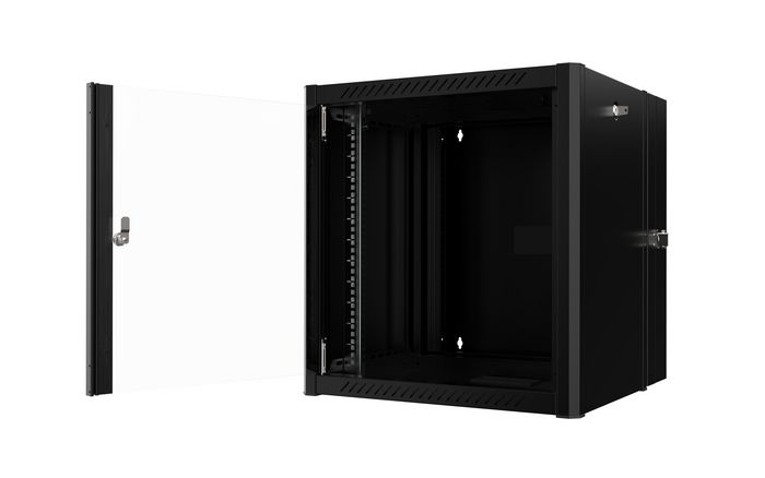 Lanview Armario Rack 12U 60x60 Doble Montaje en Pared con Puerta de Vidrio RAL9005