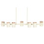 DKD Home Decor Lámpara de Techo de Metal y Madera Blanca, 7 Bombillas GU10