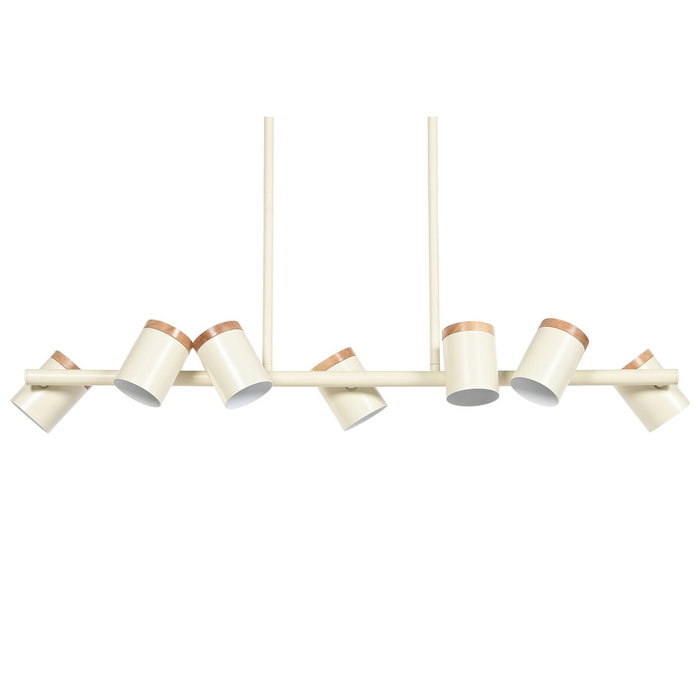 DKD Home Decor Lámpara de Techo de Metal y Madera Blanca, 7 Bombillas GU10 DKD Home Decor Lámpara de Techo de Metal y Madera Blanca, 7 Bombillas GU10