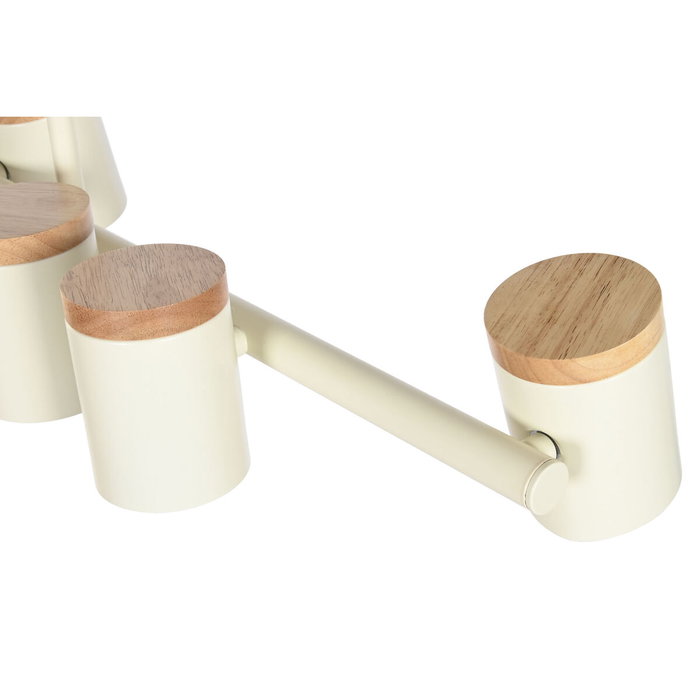 DKD Home Decor Lámpara de Techo de Metal y Madera Blanca, 7 Bombillas GU10 DKD Home Decor Lámpara de Techo de Metal y Madera Blanca, 7 Bombillas GU10