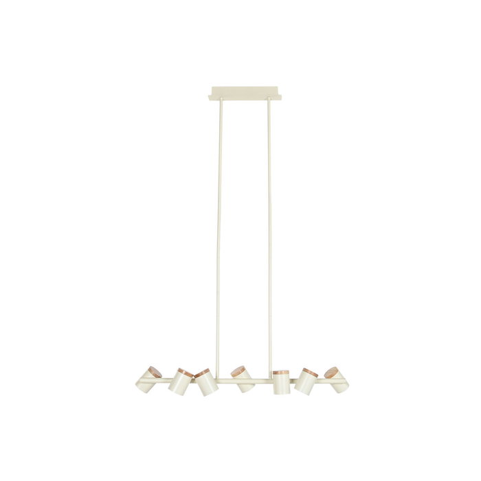 DKD Home Decor Lámpara de Techo de Metal y Madera Blanca, 7 Bombillas GU10 DKD Home Decor Lámpara de Techo de Metal y Madera Blanca, 7 Bombillas GU10