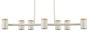 DKD Home Decor Lámpara de Techo de Metal y Madera Blanca, 7 Bombillas GU10
