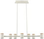 DKD Home Decor Lámpara de Techo de Metal y Madera Blanca, 7 Bombillas GU10