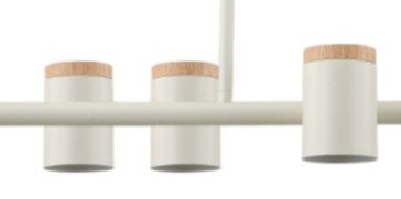 DKD Home Decor Lámpara de Techo de Metal y Madera Blanca, 7 Bombillas GU10
