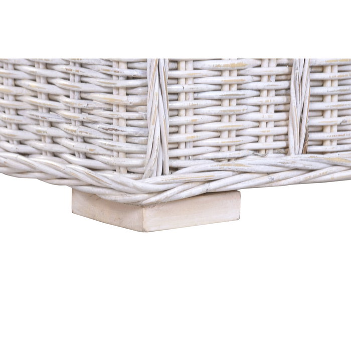 DKD Home Decor Sillón de Ratán y Algodón Blanco con Cojines DKD Home Decor Sillón de Ratán y Algodón Blanco con Cojines