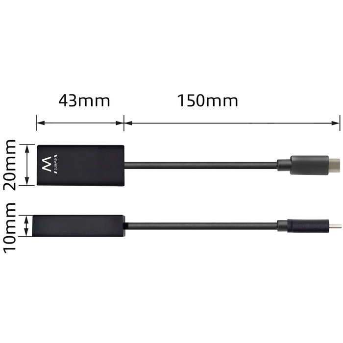 Ewent EW9823 Adaptador USB-C a HDMI Adaptador de Video Hembra 0,15m Negro 4K Compatible con Dispositivos USB-C Ewent EW9823 Adaptador USB-C a HDMI Adaptador de Video Hembra 0,15m Negro 4K Compatible con Dispositivos USB-C