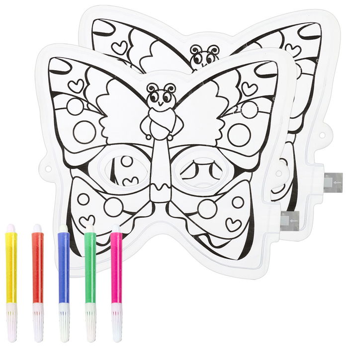 Jeux 2 momes Juego de 2 Máscaras Hinchables para Pintar con Rotuladores Incluidos Color