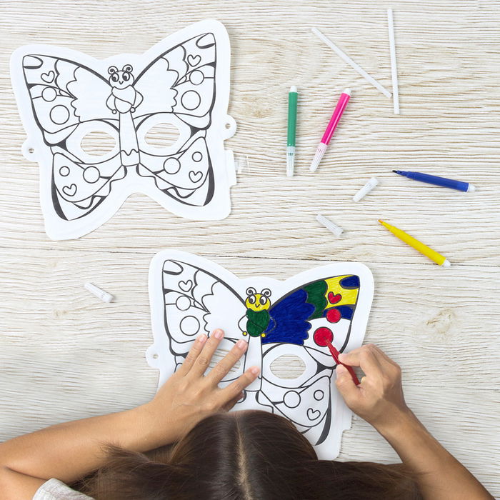 Jeux 2 momes Juego de 2 Máscaras Hinchables para Pintar con Rotuladores Incluidos Color