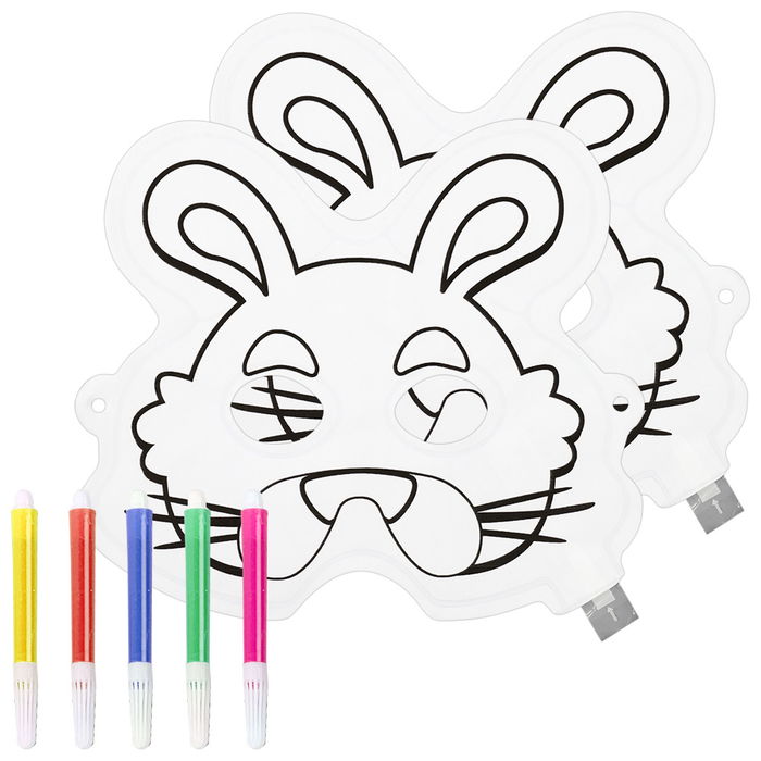 Jeux 2 momes Juego de 2 Máscaras Hinchables para Pintar con Rotuladores Incluidos Color