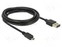 DeLOCK Cable USB 2.0 de 3 m, USB Tipo-A a Micro-USB Tipo-B, Negro