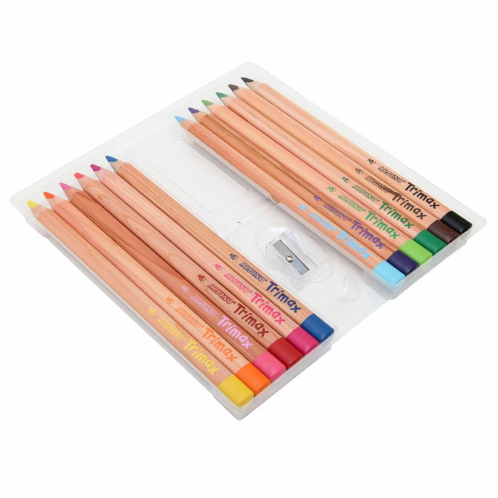 Alpino Trimax Lápices de Colores con Sacapuntas, 12 Unidades