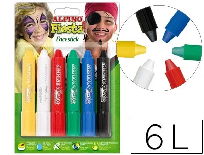 Alpino Fiesta Face Stick Pack de 6 Colores Surtidos