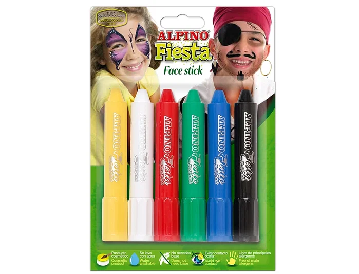 Alpino Fiesta Face Stick Pack de 6 Colores Surtidos