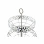 DKD Home Decor Frutero de Metal Margaritas Cromado Plateado de 2 Niveles