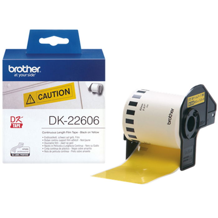 Brother DK22606 Cinta Continua Amarilla 62mm x 15.24m Etiquetas Personalizadas