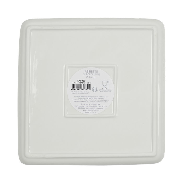 Home Deco Factory Plato Cuadrado Decoración Retro 18x18 cm