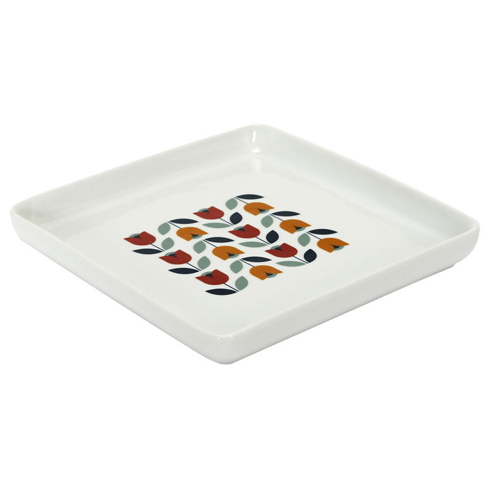 Home Deco Factory Plato Cuadrado Decoración Retro 18x18 cm