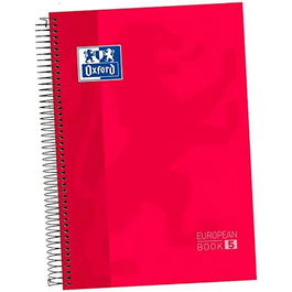 Oxford Cuaderno Classic Europeanbook A4+ 120H Microperforado Tapa Extradura Rojo (Set de 5) (Set de 5)