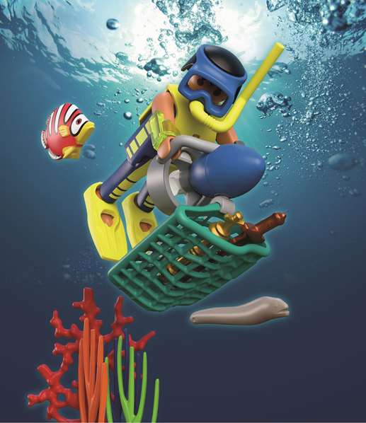 Playmobil City Action Policía Buzo con Tesoro - Figura de Acción para niños 4-10 años