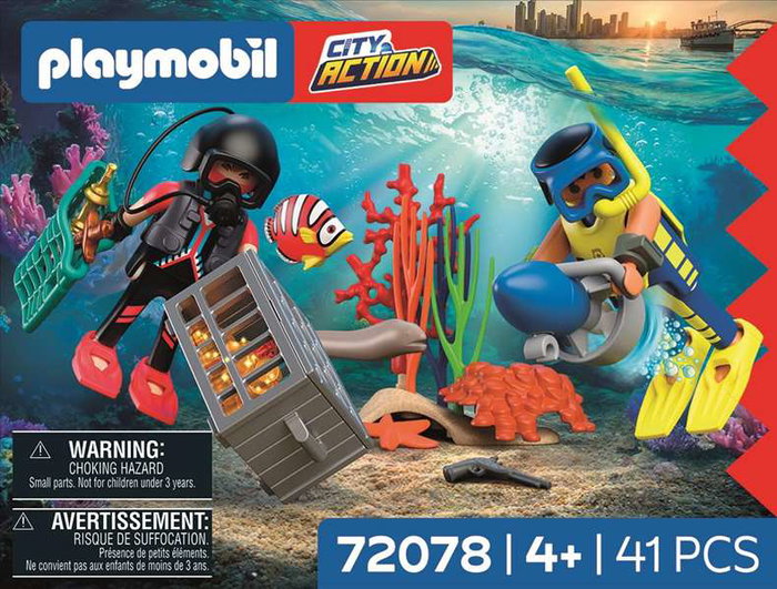 Playmobil City Action Policía Buzo con Tesoro - Figura de Acción para niños 4-10 años