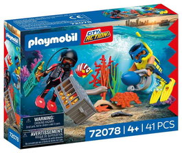 Playmobil City Action Policía Buzo con Tesoro - Figura de Acción para niños 4-10 años