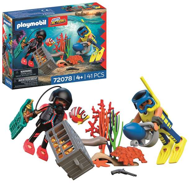 Playmobil City Action Policía Buzo con Tesoro - Figura de Acción para niños 4-10 años