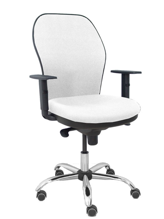 PIQUERAS Y CRESPO Silla de oficina Jorquera con mecanismo Sincro, Tela Blanca y Brazos 1D PIQUERAS Y CRESPO Silla de oficina Jorquera con mecanismo Sincro, Tela Blanca y Brazos 1D
