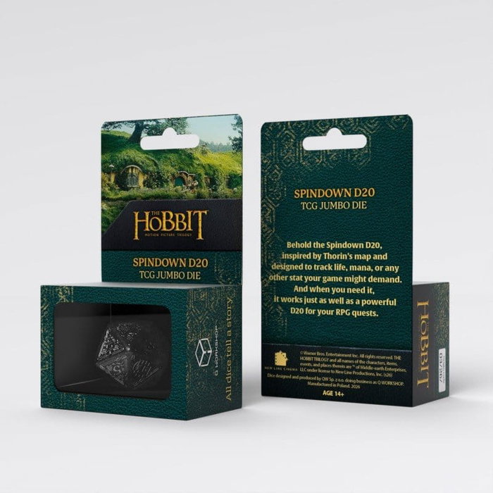 Q Workshop El Hobbit Spindown Jumbo Dado Umbral TCG D20
