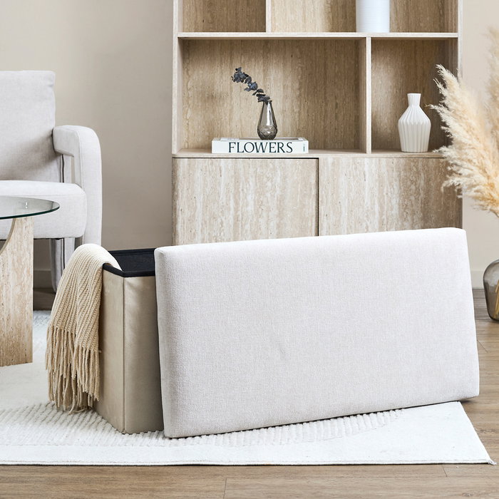 Home Deco Factory Banco-puf Plegable Emilia Beige