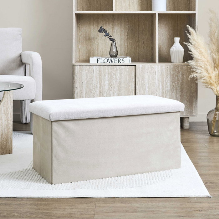 Home Deco Factory Banco-puf Plegable Emilia Beige