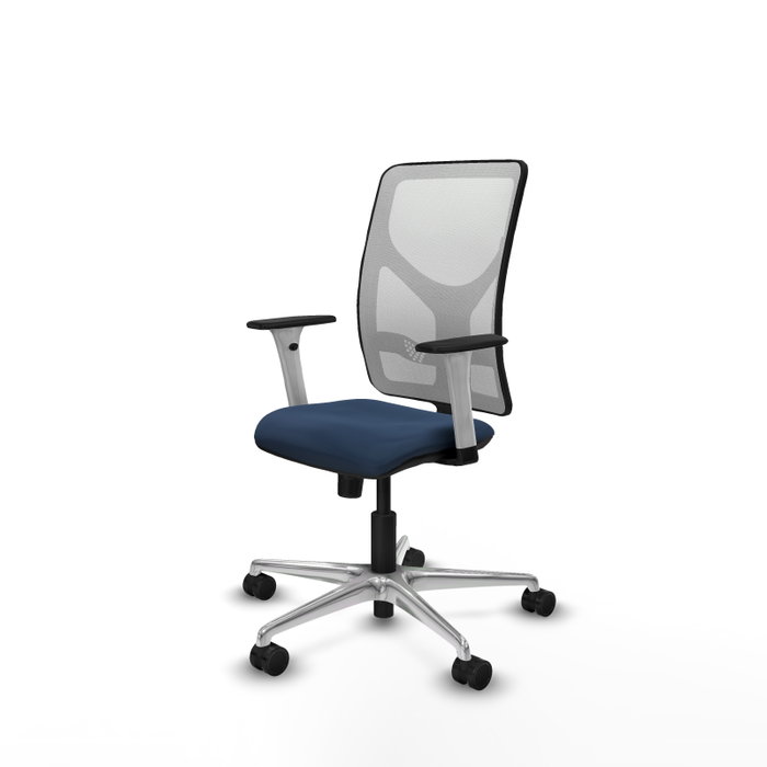 PIQUERAS Y CRESPO Silla de oficina Motilla con mecanismo Sincro, Azul marino y Blanco