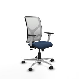 PIQUERAS Y CRESPO Silla de oficina Motilla con mecanismo Sincro, Azul marino y Blanco